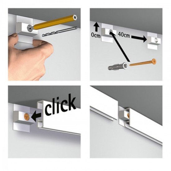 Artiteq Click Rail White Primer ALL-IN-ONE Kit 600cm