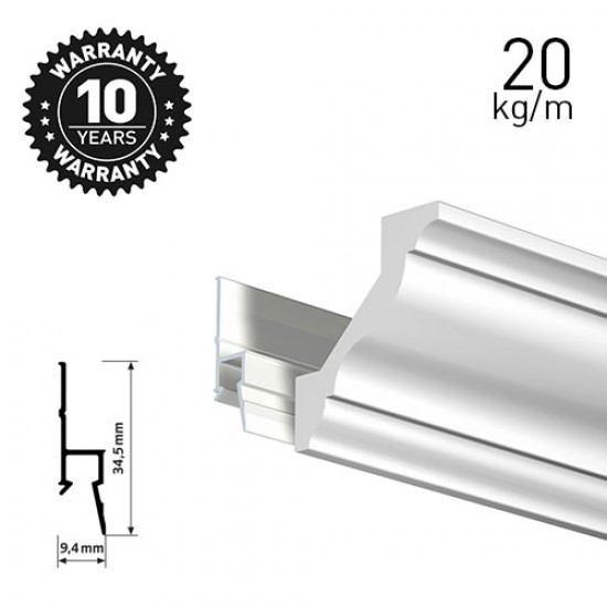 Artiteq Deco Rail White Primer 200cm