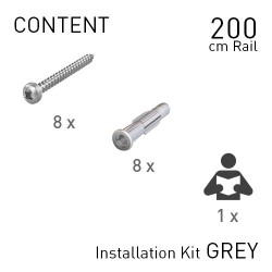 Fastener Kit Classic Rails 200cm Grey