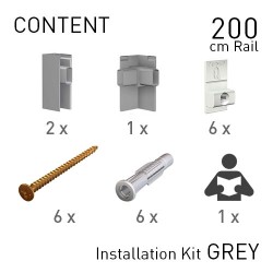 Fastener Kit Click Rail Pro 200cm Grey