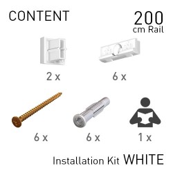 Fastener Kit Contour Rail 200cm White