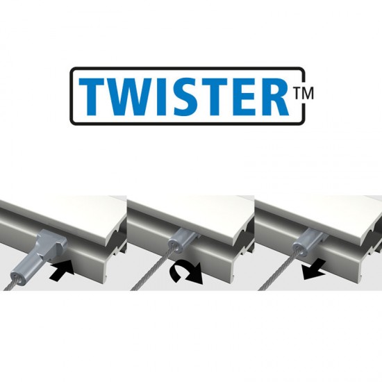 Artiteq Twister Slimline 1mm Black Steel 150cm